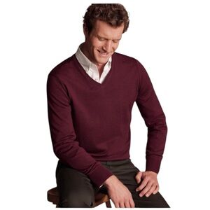 Johnston & Murphy Pima Cotton V-Neck Sweater Size S